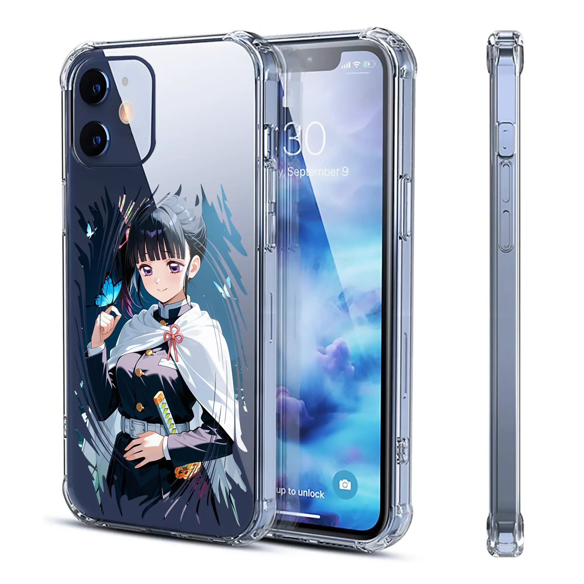 鬼滅の刃 グッズ,栗花落 カナヲ - IPhone 12シリーズ対応 ・ 透明スマホケース ・ クリアソフトケース ・ TPU素材 ・ 耐衝撃 ・ 高密着 ・ 防汚 防指紋 ・ 簡単着脱